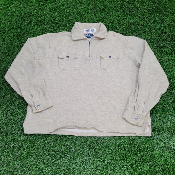 Ralph-Lauren Collared 1/4-Zip Sweater 2XL 26x24 Crop - Picture 1 of 14